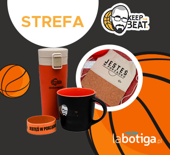 Grafika promująca kolekcję książek i gadżetów księgarni sportowej labotiga i kanału KeepTheBeat o koszykówce